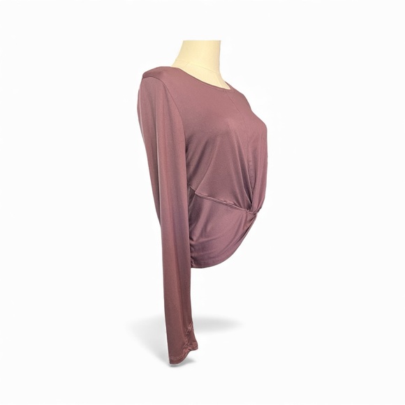 💗✨ EUC ZOBHA Mauve “Laura” Twist-Front Long Sleeve Athletic Top | Sz S - Picture 2 of 6